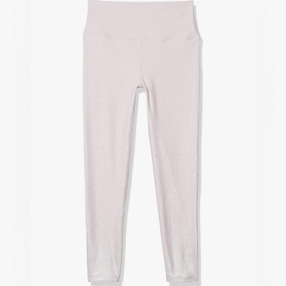 NWT Betsey Johnson Performance Metallic Star High Rise Ankle Legging in Mauve